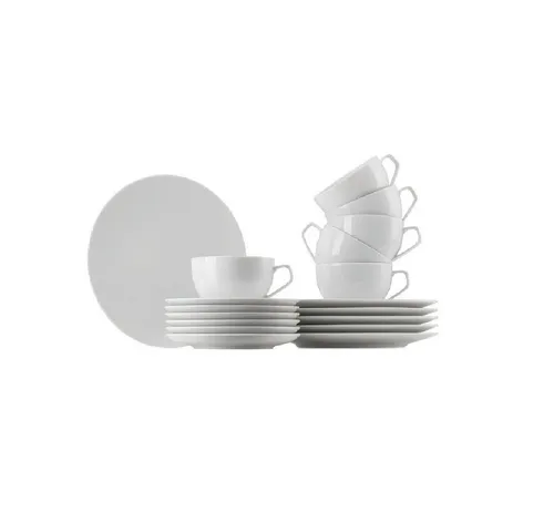 Rosenthal TAC Gropius Weiss – 18-teiliges Tafelset für 6 Personen - Kaffeeservice aus feinstem Porzellan mit zeitlosem Bauhaus-Design, ideal für stilvolle Kaffeetafeln und besondere Anlässe.