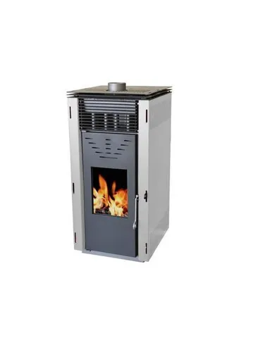 Pelletofen 10 kW - Effiziente Pelletheizung ohne Strom - Kaminöfen mit manuellem Schwerkraft-Pelletabwurfsystem, energieeffizient mit Energieeffizienzklasse A+ und modernem Design für gemütliche Wärme.