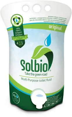 Solbio Original Sanitärflüssigkeit für Campingtoilette 1,6l - 100% Bio & Vegan - Camping & Outdoor - Biologisch abbaubarer Sanitärzusatz mit angenehmem Duft von Eukalyptus, Kiefer und Minze, der üble Gerüche vertreibt und Urin- sowie Kalkablagerungen verhindert.