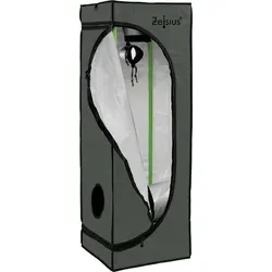 Zelsius Growzelt MyHomeGrow 80x80x180 cm - Garten-Zubehör für Indoor Zucht, ideal für Pflanzen, Kräuter und Gemüse. 99,9% lichtundurchlässig mit hochreflektierender Innenseite für maximales Pflanzenwachstum.