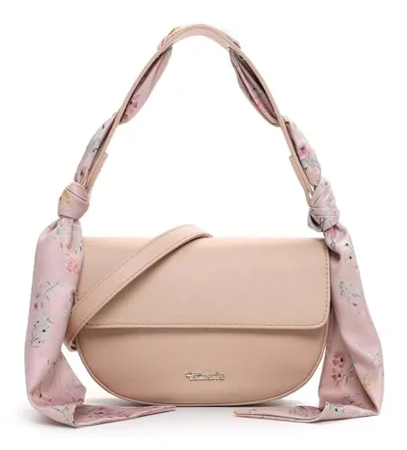 Tamaris Fabia Handtasche mit Klappe in Pink Salt - ELEGANTE HANDTASCHEN — Die Tamaris Fabia Handtasche überzeugt mit ihrem schlichten Design in Pink Salt und goldfarbenen Details. OPTIMALE ORGANISATION — Mit geräumigem Hauptfach und praktischen Fächern für eine ordentliche Aufbewahrung. VIELFÄLTIGE TRAGEOPTIONEN — Abnehmbarer Henkel und verstellbarer Schulterriemen für individuellen Tragekomfort.
