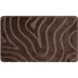 Badteppich Supreme Waves – Rutschfest und Weich, Braun 50x80 cm - Hochwertiger Badteppich mit rutschfester Unterseite für mehr Sicherheit im Badezimmer. Aus 100% Polypropylen gefertigt, pflegeleicht und hygienisch. Ein stilvolles Accessoire, das Funktionalität und Design vereint.