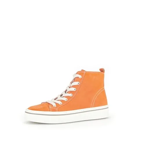 Gabor Damen High-Top Sneaker Clementine (Panna) - Bequeme Halbschuhe für jeden Tag - Hochwertige High-Top Sneaker aus Rauleder und Glattleder, ideal für Freizeit und Alltag. Mit flachem Absatz und Schnürverschluss für optimalen Tragekomfort.
