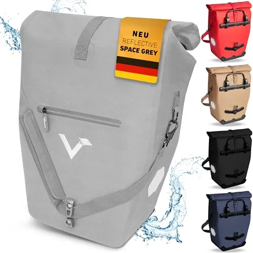Valkental Fahrradtasche ValkOcean - wasserfest & abschließbar - Fahrradtasche aus 100% wasserdichtem Material mit abschließbarem Befestigungssystem, ideal für Radsport und Reisen, bietet Platz für einen 15 Zoll Laptop.