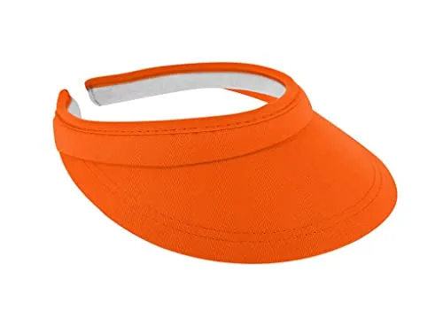 fiebig Visor | Schattenspender für das Gesicht | Clipvisor in One Size | In vielen Farben aus 100% Baumwolle | Sommerkappe mit Frotteeband Innenfutter | Sonnenschutz Schirmcap (orange)