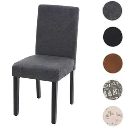 Esszimmerstuhl Littau - Bequemer Küchenstuhl in Anthrazitgrau - Moderner Stuhl mit hoher Rückenlehne und bequemer Polsterung, ideal für Esszimmer, Wohnzimmer oder Küche. BSCI-zertifiziert für soziale Standards, maximal belastbar bis 135 kg.