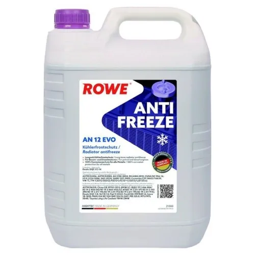 ROWE HIGHTEC ANTIFREEZE AN 12 EVO 5L - Hochleistungs-Kühlmittel - Autoreinigung & Pflege - Silikathaltiges Langzeit-Kühlmittelkonzentrat für exzellenten Korrosionsschutz und optimale Wärmeübertragung, ideal für Lkw und Nutzfahrzeuge.