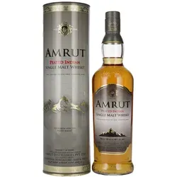 Amrut PEATED Indian Single Malt Whisky 46% Vol. 0,7l - Premium Whisky aus Indien, der erste Single Malt mit außergewöhnlicher Qualität, ohne Kältefiltration und in natürlicher Farbgebung, ausgezeichnet mit Goldmedaillen.
