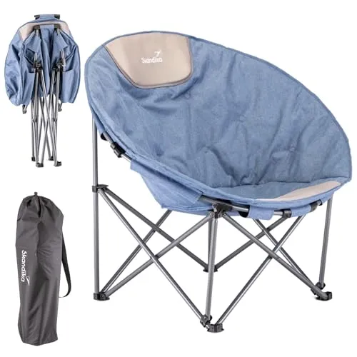 Skandika Campingstuhl Moonchair Kupari - Bequemer Klappstuhl - Klappstuhl bis 150 kg, weich gepolstert mit großer Sitzfläche, ideal für Outdoor-Aktivitäten und gemütliches Sitzen im Garten.