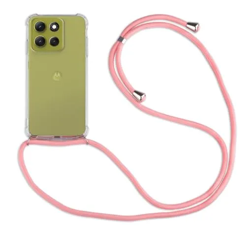betterfon Handykette Hülle kompatibel mit Motorola Moto G86 5G | Smartphone Hülle Case mit Band | Handyhülle Handyband zum Umhängen | Rosa