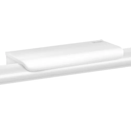 Delabie Ablage für Griff matt weiß - Design-Duschablage in matt weiß für Haltegriffe der Serien Be-Line® und Nylon Clean. Mit antibakterieller Behandlung und Diebstahlsicherung, ideal für Duschgel oder Seife. Inklusive 2 Waschhandschuh-Haken.