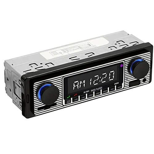 Yolispa Autoradio Mit Bluetooth, USB/SD/AUX-Anschluss, 4 x 60 W Auto-Audio-FM-Radio, Digitaler MP3-Player, Freisprecheinrichtung