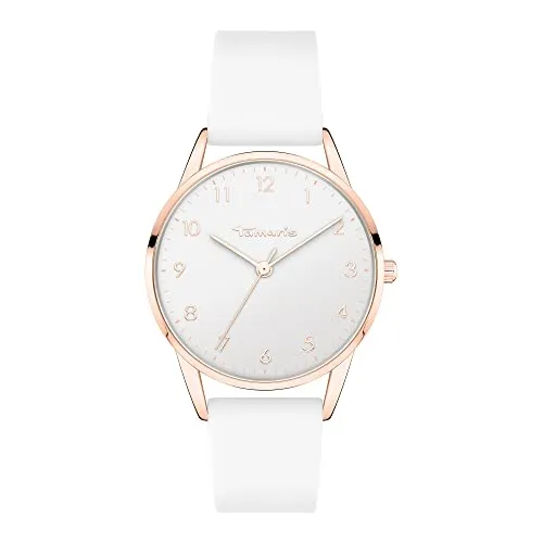Tamaris Damen Analog Quarz Uhr mit Silikon Armband TT-0121-PQ - Armbanduhren für Damen, moderne Damenuhr mit kratzunempfindlichem Glas und hochwertigem Silikonarmband, ideal für jeden Anlass.