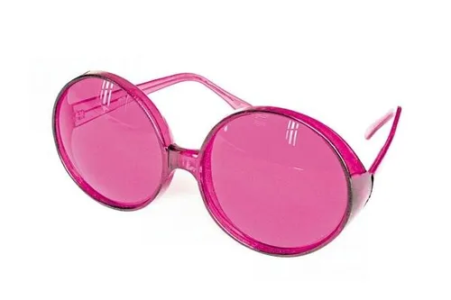 70er Jahre Schlagerbrille Hippiebrille pink XL Gläser Schlager Outfit Zubehör