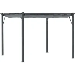 Outsunny Pergola 300x300 cm in Kohlegrau+Dunkelgrau - Vielseitiger Pavillon für Garten und Terrasse, schützt vor Sonne und leichtem Regen, stabil dank pulverbeschichtetem Aluminiumgestell.