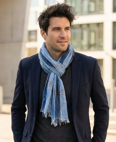Ella Jonte Modeschal - Leichter Herrenschal in Grau, Schwarz oder Blau - Modeschal aus 100% Viskose, ideal für alle Jahreszeiten. Mit einem weichen Griff und kurzem Fransenabschluss, perfekt für stilvolle Akzente.