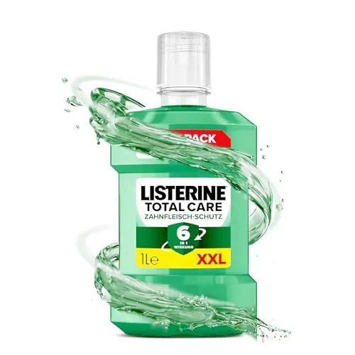 LISTERINE Total Care Zahnfleisch-Schutz 1000 ml - Antibakterielle Mundspülung zur Unterstützung der täglichen Zahnpflege. Stärkt die Zähne und sorgt für frischen Atem, während sie effektiv gegen Zahnbelag vorgeht. Ideal für ein gesundes Zahnfleisch.