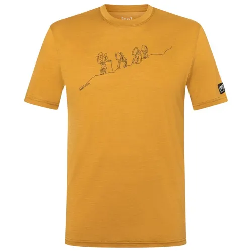 Super.Natural Herren Hiking T-Shirt in Gelb (Größe S) - Vielseitiges T-Shirt aus Merino-Wollmix, das Gerüche reduziert und ideal für den täglichen Einsatz ist.
