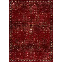 my home Teppich Clovis - Rechteckiger Orient-Teppich in Vintage Rot - Teppich im Orient-Design, 160x230 cm, 11 mm hoch, strapazierfähig und schmutzabweisend, ideal für stilvolle Wohnräume.