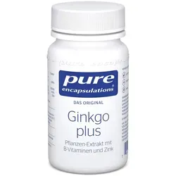 Pure Encapsulations Ginkgo plus - Gedächtnisunterstützung mit Ginkgo Extrakt - Pflanzliches Ergänzungsmittel Ginkgo mit hochwertigem Extrakt, unterstützt die Gedächtnisfunktion und fördert die normale kognitive Leistung durch Vitamin B6, B12, Folsäure und Zink.