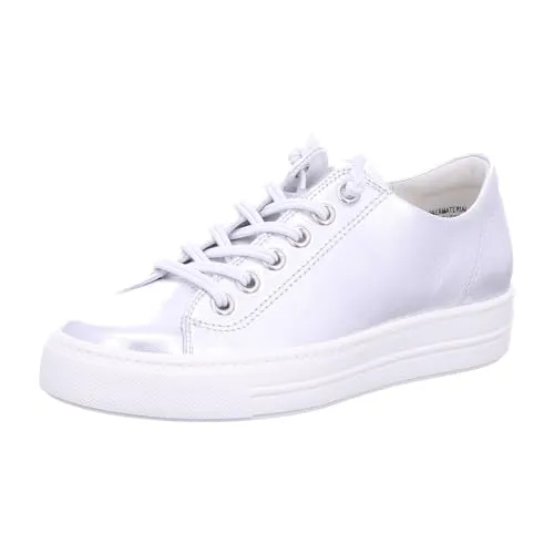 Paul Green Damen Schnürhalbschuh - Silber/Platin, Gr. 36 - Eleganter Schnürhalbschuh mit schimmernder Oberfläche. Das komfortable Wechselfußbett und die bequeme Elastikschnürung sorgen für einen perfekten Sitz und hohen Tragekomfort.