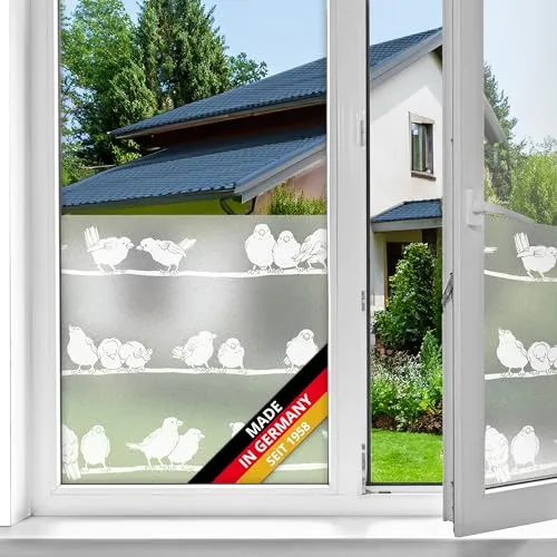 d-c-fix® Glasdekorfolie Filippa 45x150 cm - Fensterfolien mit statischer Haftung, ideal für stilvolle Raumgestaltung ohne Kleber, leicht anzubringen und rückstandslos entfernbar.