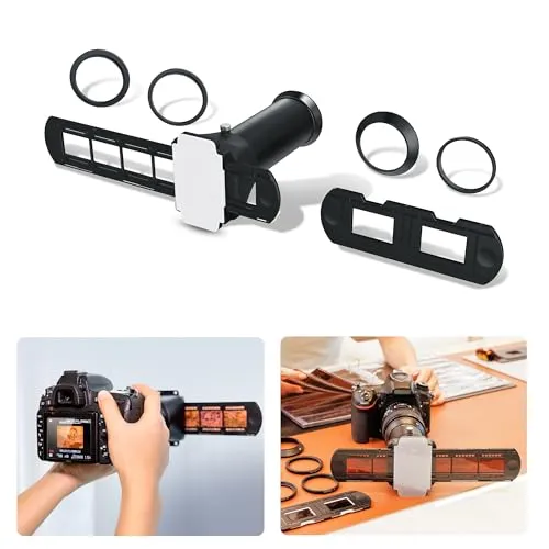 JJC ES-2 Filmdigitalisierungsadapter-Set, Negativ-Kopier Adapter für Canon Sony Nikon Macro Lens D850-Kamera, Konvertieren von 35-mm-Negativfilmen und -Dias in digitales JPEG