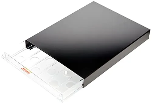 Tavola Swiss Kapselspender Cassetto für 30 Dolce Gusto-Kapseln, Kunststoff, Aluminium, Mehrfarbig 28x39x4,5 cm