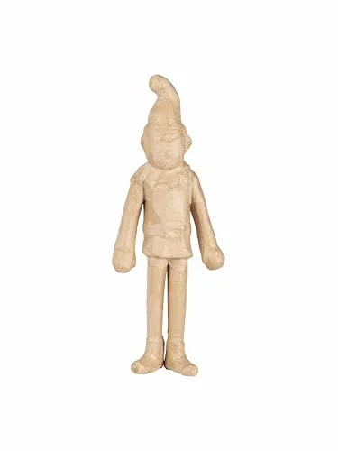 Décopatch 234C - Wichtel aus Pappmachee, 4x10x25 cm, ideal für Weihnachtsdeko, Kartonbraun, 1 Pack
