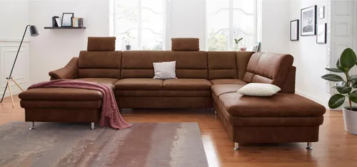 sit&more Wohnlandschaft Cardoso U-Form, mit Federkern und Kopfstützen, mit Bettfunktion und Relaxfunktion