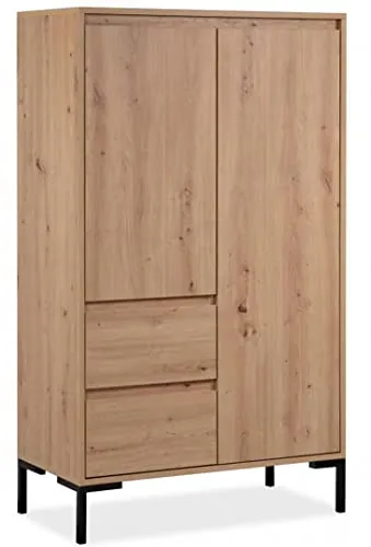 DEINE TANTE EMMA 003307 Korsika 53A Kommode Sideboard - Grifflose Beistellkommode in Artisan Eiche Nb. mit schrägem Schnitt, ideal für modernes Wohnen. Maße: 81 x 139 x 40 cm, neu und originalverpackt.