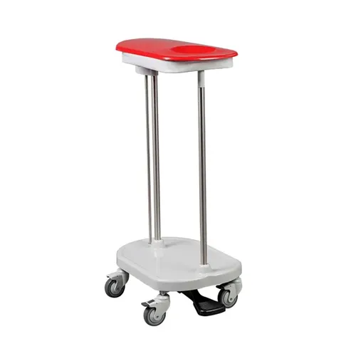 Wäschewagen MULTICART 1-Fach Wäschesammler Plus mit Deckel, Tretvorrichtung und Schiebegriff