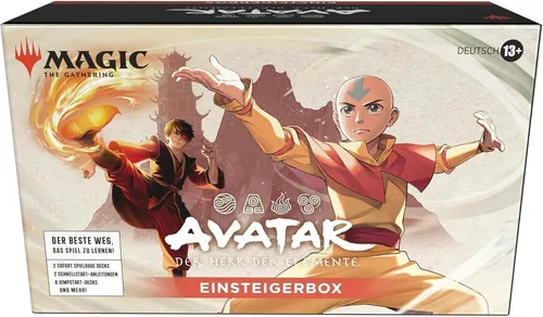 Avatar: Der Herr der Elemente - Einsteigerbox für Magic the Gathering - Starter-Deck für Magic: The Gathering, in deutscher Sprache. Ideal für Einsteiger, um schnell ins Spiel einzutauchen. Hochwertige Karten und spannende Spielmechaniken erwarten dich!