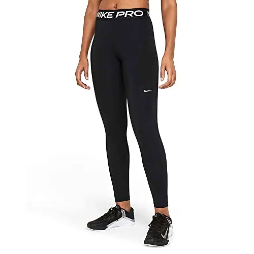Nike Damen W Np 365 Tights S EU - Schwarz/Weiß - Kleidung mit Dri-FIT Technologie für optimalen Feuchtigkeitstransport, ideal für Sport und Freizeit. Mittelhoher Bund und atmungsaktive Mesh-Einsätze sorgen für Komfort und Bewegungsfreiheit.