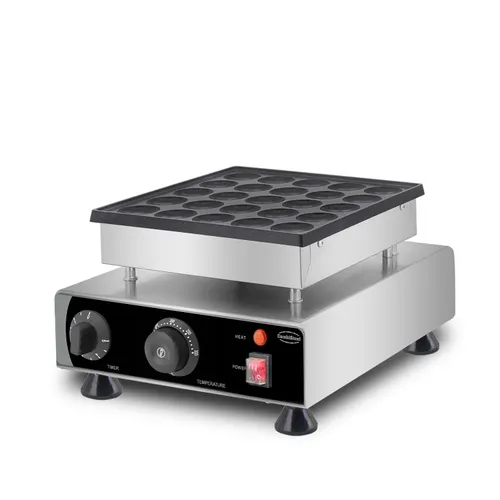 Poffertjes Waffeleisen 50 Stück Ø4,3 cm - Professionelles Poffertjes Waffeleisen für 50 Mini-Pfannkuchen gleichzeitig. Ideal für Gastronomie, Foodtrucks und Events. Mit langlebiger Antihaftbeschichtung und schneller Heiztechnik für perfekte Ergebnisse.