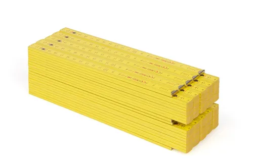 Metrie 2m Zollstock Block 52 - 10 Stück Set in Gelb - Maßbänder, Lineale & Zollstöcke – Langlebige Zollstöcke mit gehärteten Stahlgelenken für präzise Messungen und ideales Design für Profis.