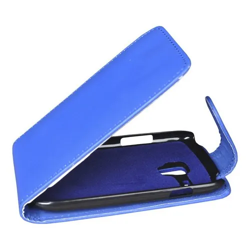 Mobilfunk Krause - Flip Case Etui Handytasche Tasche Hülle für Samsung GT-I8200N / I8200N (Blau)