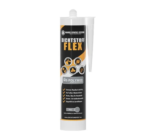 Hanse Syntec Systems Dichtstoff FLEX, MS Polymer, flexibler Fugendichtstoff, Innen & Außen, Langlebig, Einfache verarbeitung, überstreichbar