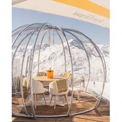 astreea Pavillon Igloo Plus Model XL - Robuster Gartenpavillon aus Aluminium - Pavillons: Hochwertiger Ganzjahrespavillon mit UV-beständigen Polycarbonatwänden und stabilen Aluminiumgestell, ideal für Garten, Gastronomie und Freizeit.