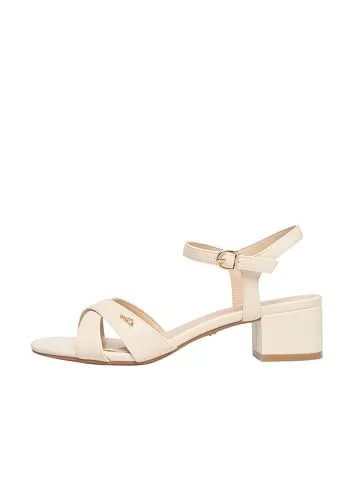 s.Oliver Damenschuhe Sandalen Hoch Sandalette Beige Elegant Größe 42 EU - Elegante Sandalette für stilvolle Auftritte. Mit komfortablem Blockabsatz und robustem Obermaterial aus Synthetik. Ideal für besondere Anlässe oder den Alltag.