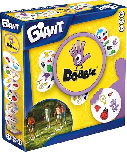 Asmodee DOBBLE Giant – Riesiges Kartenspiel für Kinder ab 6 Jahren - Übergroßes Beobachtungsspiel für 2 bis 12 Spieler. Ideal für drinnen und draußen, fördert Konzentration und Teamgeist. Mit strapazierfähigen Karten und 4 Spielmodi für abwechslungsreichen Spielspaß.
