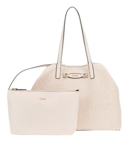 GUESS Shopper Large 2 In 1 Tote Bag - Rosa - Praktischer 2-in-1 Shopper im stilvollen gewebten Design mit zusätzlicher Utensilientasche. Vielseitig einsetzbar für Alltag oder Business, bietet er großzügigen Stauraum und ist ein echter Blickfang.