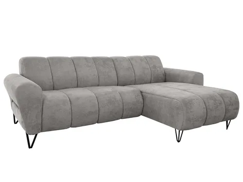 Beautysofa VOLARE MINI Ecksofa mit schwarzen Metallbeinen - Kompaktes Ecksofa für mittelgroße Räume, hohe Sitzqualität, moderne Optik und flexible Positionierung dank frei stellbarer Rückseite.