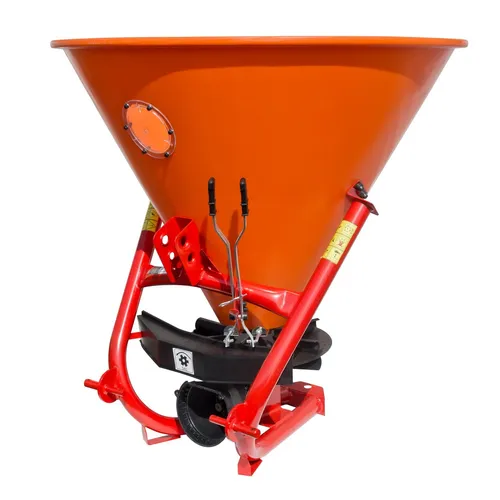 Dema Düngerstreuer 400L mit Zapfwellenantrieb - Düngerstreuer für Traktoren Kat. 1+2, 400L Fassungsvermögen, ideal für effizientes Streuen von Dünger und Salz.