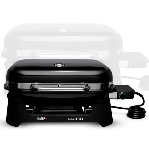 Weber Elektrogrill Lumin schwarz - Art.Nr. 92010979 - Tischgrill für perfekten Grillgenuss, elektrisch betrieben und ideal für Balkon oder Terrasse, leicht und kompakt mit nur 16 kg.