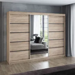 VILANO 2 Schwebetürenschrank 200 cm - Geräumiger 3-türiger Kleiderschrank mit 4 Schubladen und Spiegel, modernes Design, hochwertige Materialien und leichtgängiges Schiebetürsystem für maximalen Komfort.
