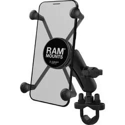 RAM Mounts Universal-Telefonhalter Motorradlenker U-Bolt Groß - Sichere Halterung für Smartphones am Motorradlenker. Der X-Grip passt auf Geräte von 44,4 mm bis 114,3 mm und bietet flexiblen Halt sowie einfache Bedienung, auch auf holprigen Strecken.
