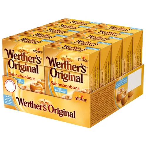 Werthers Orginal Minis, Bonbon ohne Zucker 10 Packungen 23,07€/1kg