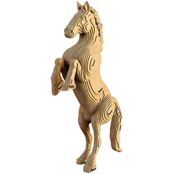 Cartonic 3D-Puzzle ''Horse'' - Hellbraun - 112-teiliges Karton-Puzzle mit 90 Minuten Aufbauzeit. Ideal für kreative Köpfe, die ihre Skulptur nach dem Zusammenbau individuell gestalten möchten. Perfekt für Puzzle-Fans und Bastel-Enthusiasten!