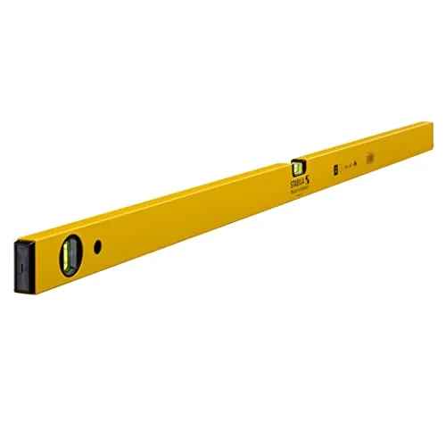STABILA Wasserwaage Type 70, 120 cm, leichtes Alu-Profil, 1 Horizontal-Libelle, 1 Vertikal-Libelle, Made in Germany